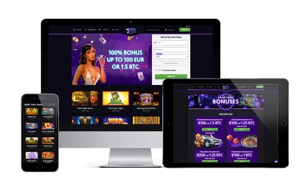 7bitcasino website screens