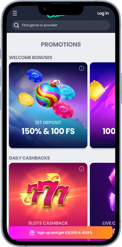 CrocoSlots Casino promo phone screen