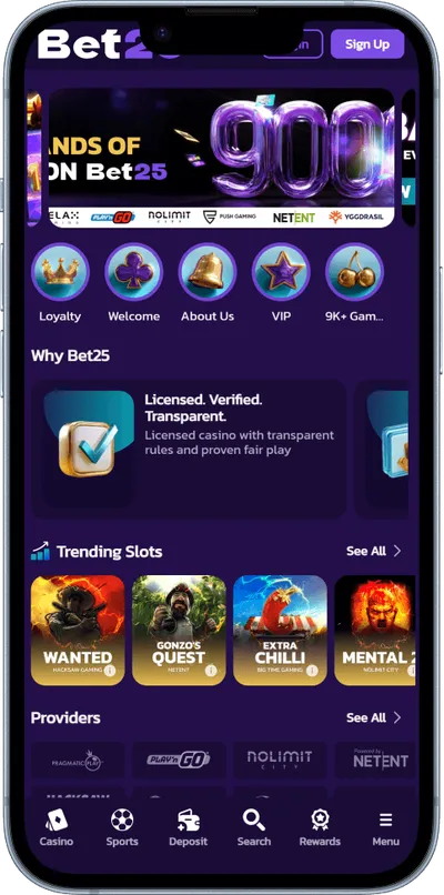 bet25 casino phone games