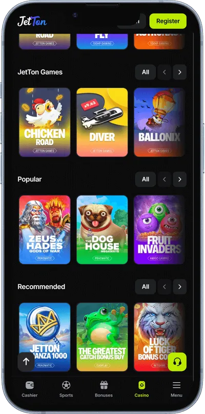 JetTon Casino phone games