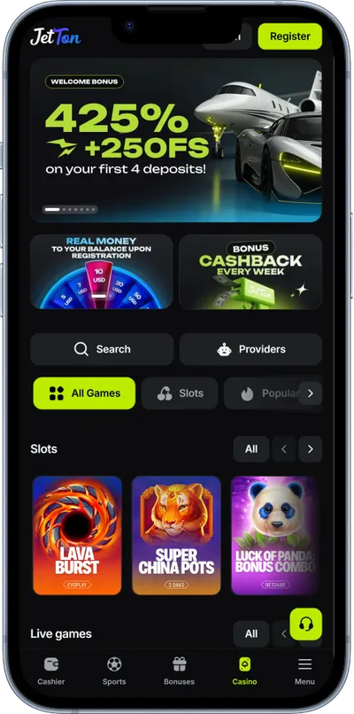 JetTon Casino phone main