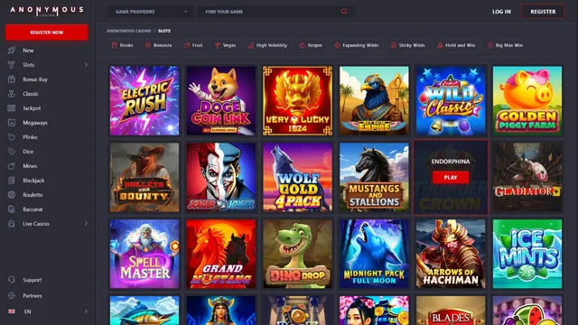 anon casino bet games