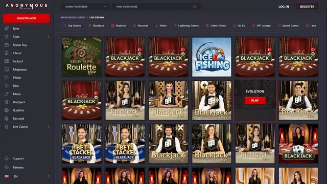 anon casino bet live games
