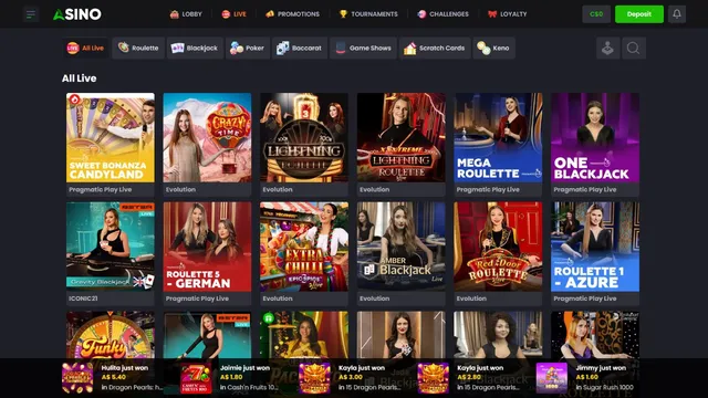 asinocasino live games