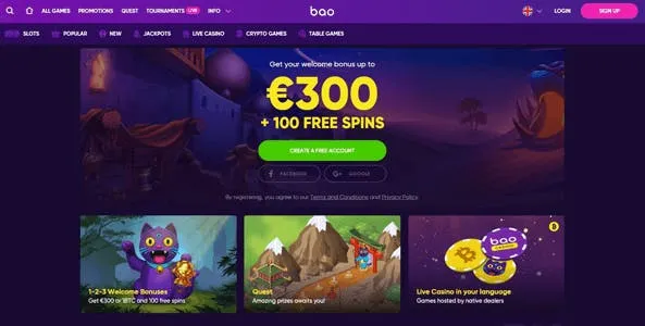 bao casino website screen