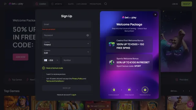 betandplay casino registration