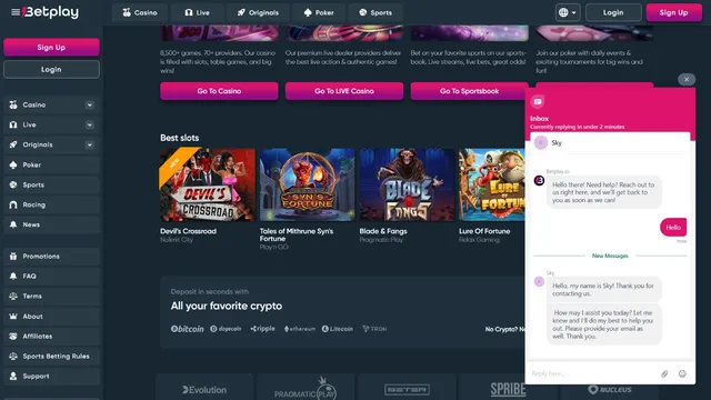 betplay casino support