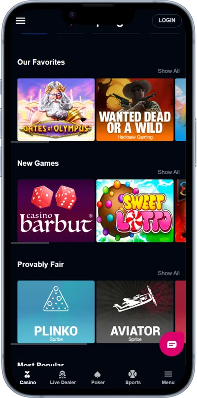 betplay casino phone screen games