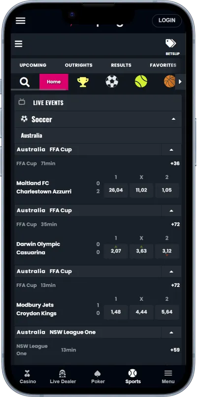 betplay phone screen sports betting