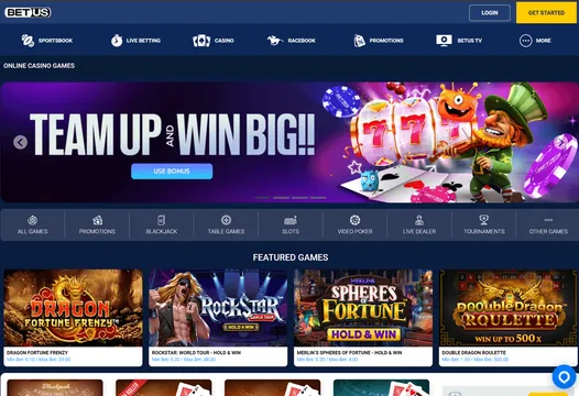 betus casino web screen