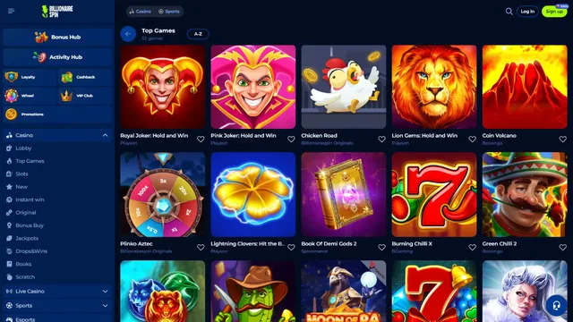 billionairespin casino games