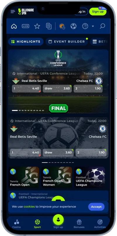 billionairespin casino phone sports betting