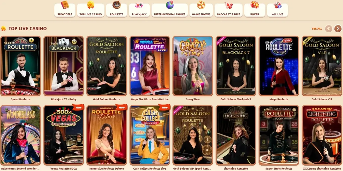 billybets casino live games