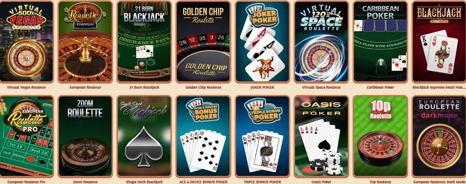 billybets casino table games
