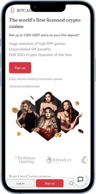 bitcasino.io phone screen main