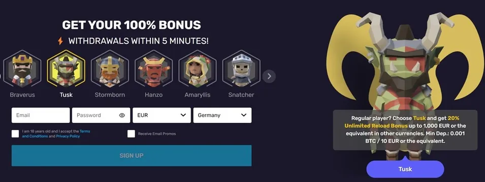 bitcoincasino welcome bonus