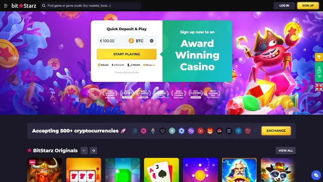 bitstarz casino website screen