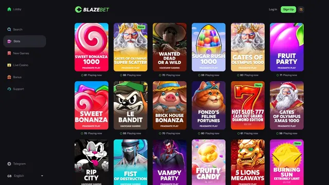 blazebet casino games