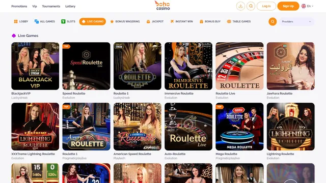 boho casino live games