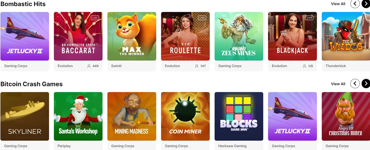 bombastic casino games