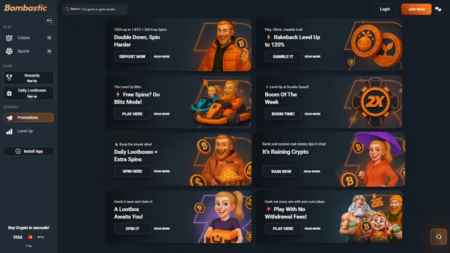 bombastic casino promotions