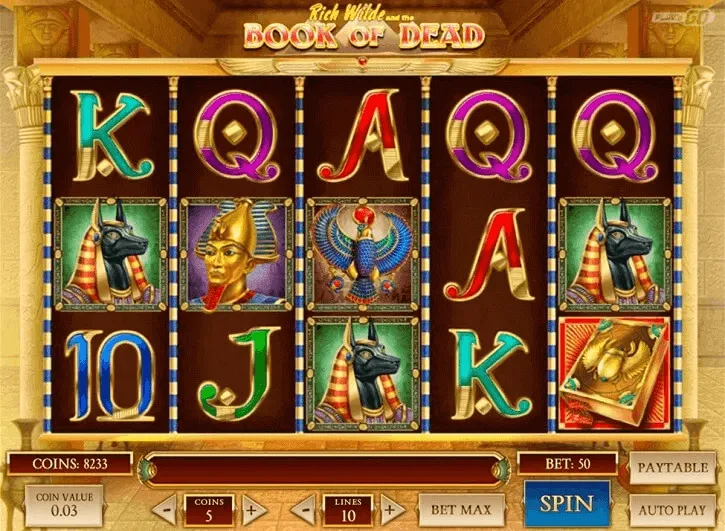 book of dead slot screen