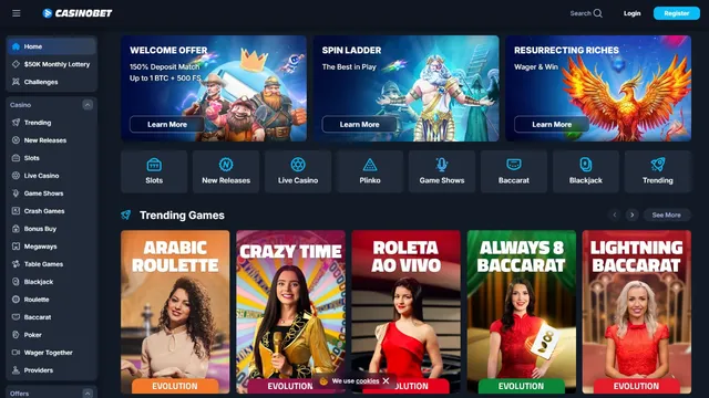 casinobet website screen