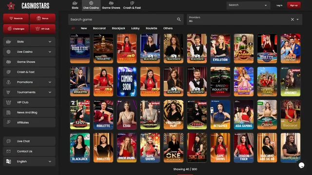 casinostars live games