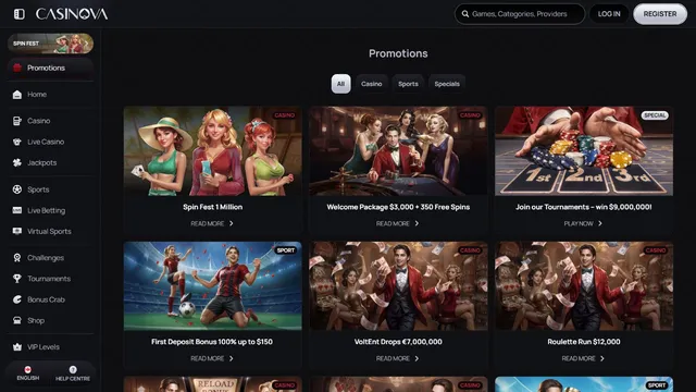 casinova casino promotions