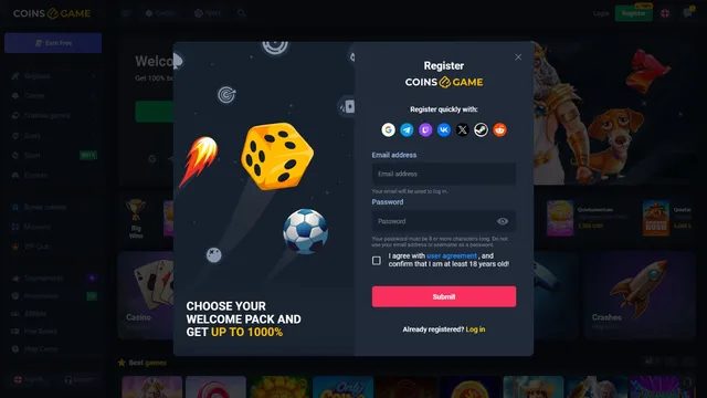 coins.game casino registration