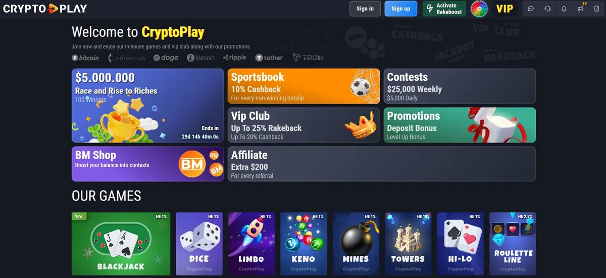 cryptoplay casino full screen