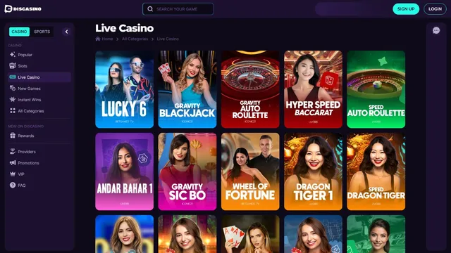 discasino live games