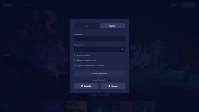 duel casino registration