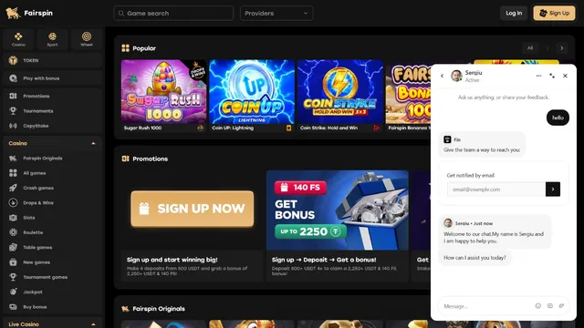 fairspin casino support
