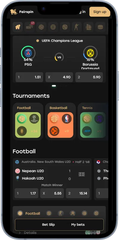 fairspin casino phone screen sports betting