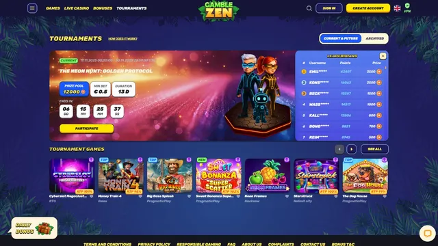 gamblezen casino tournaments