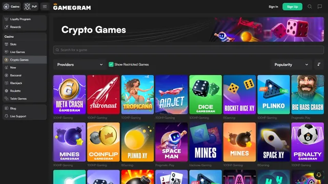 gamegram casino crypto game