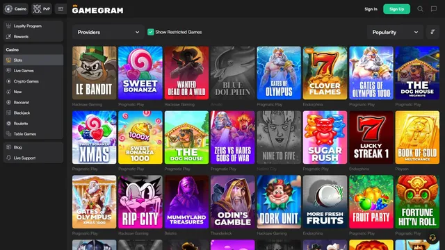 gamegram casino games