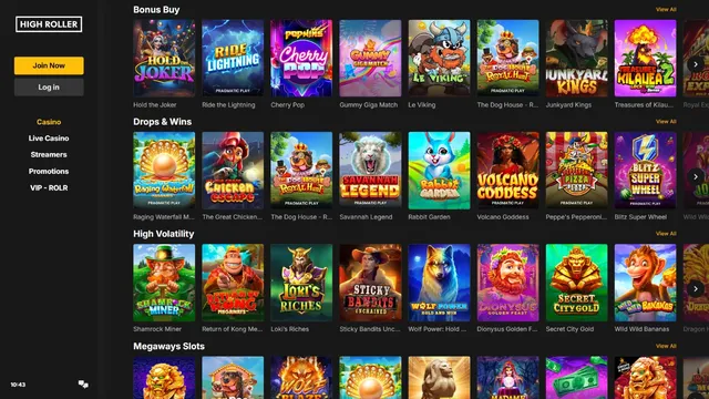 highroller casino games