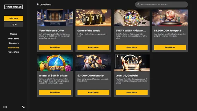 highroller casino promotions