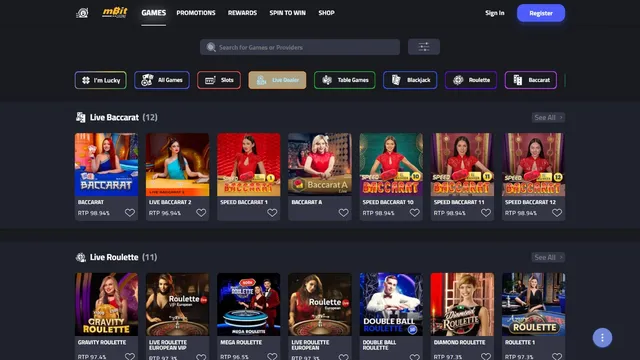 mbit casino live games