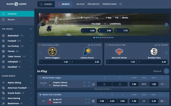 platin casino sports betting