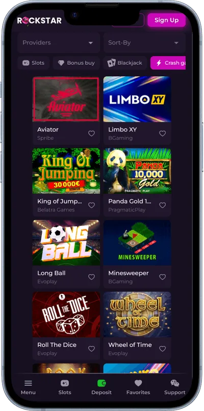 rockstar casino phone crash games