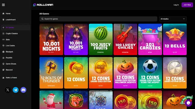 rollchain casino games