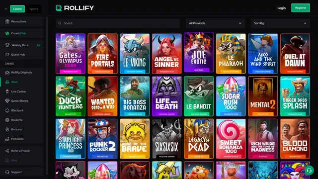 rollify casino games