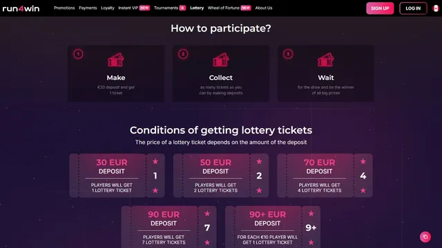 run4win casino lotteries