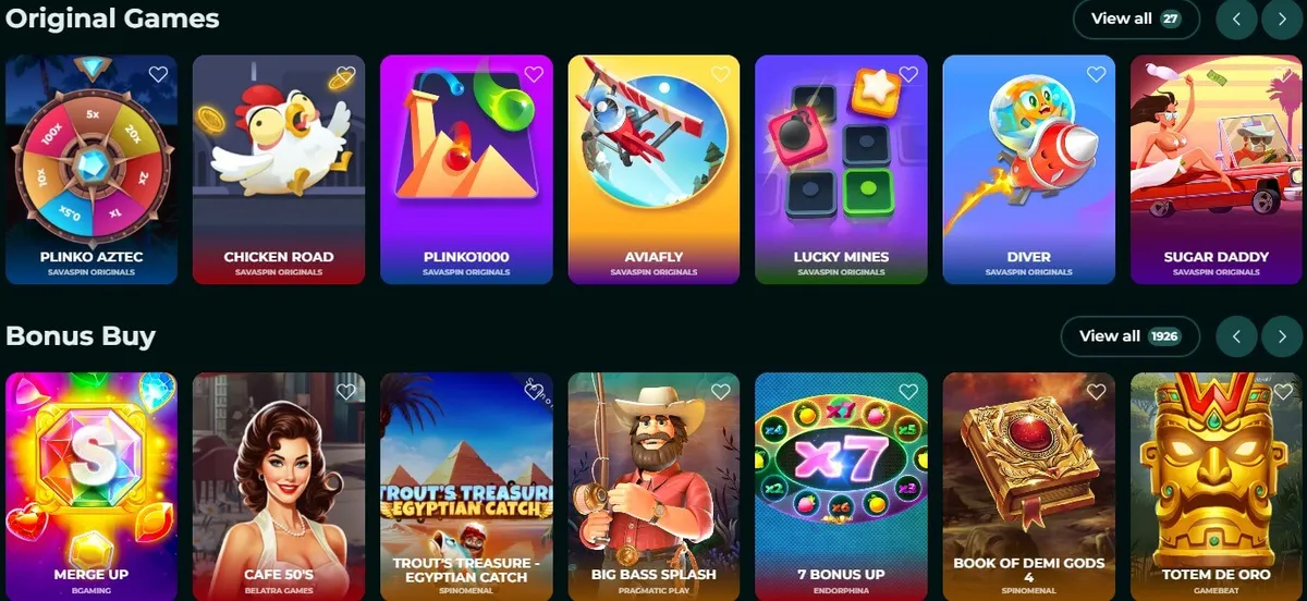 savaspin casino original games