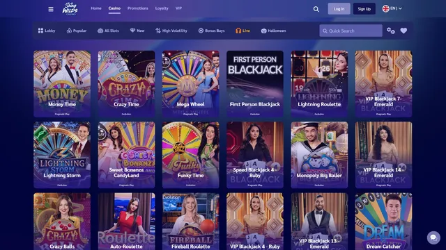 shinywilds casino live games