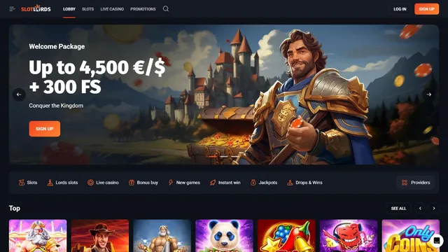 slotlords casino website screen