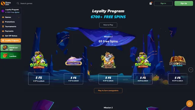 slotozen casino loyalty program